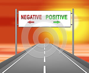 Positive Vs Negative Sign Depicting Reflective State Of Mind - 3d Illustration