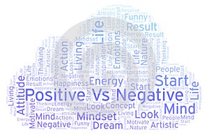 Positive Vs Negative word cloud, made with text only.