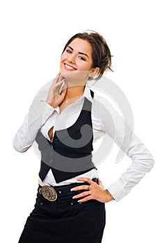 Positive woman with big smile