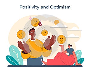 Positivity and optimism concept. A vibrant vector illustration that radiates cheerfulness photo