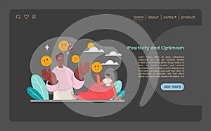 Positivity and optimism concept. A vibrant vector illustration that radiates cheerfulness photo