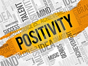 Positivity word cloud collage
