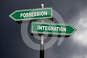 Possession or Integration - Direction signs photo