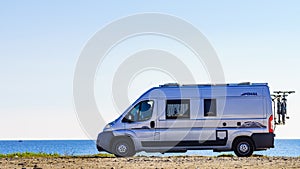 Possl van on beach, 5 January 2020, Mojacar Spain