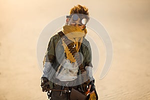 Post-apocalyptic Boy Outdoors in a Wasteland