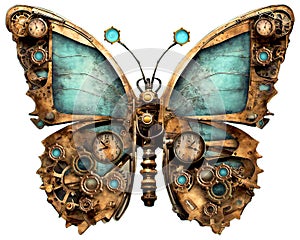 Post Apocalyptic Butterfly Isolated – AI Generated 3D Illustration