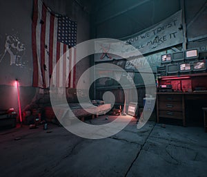 Post-apocalyptic interior from a bunker