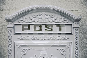 Post box letters white elegant