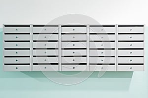 Post boxes inside of the house.