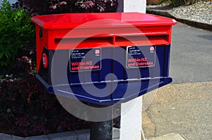 Post Boxes on Sidewalk in Takaka town New Zealand