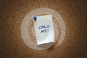Post-it with call me message