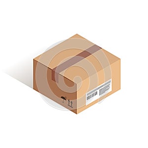 Post carton box isometric icon