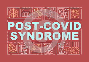 Post covid syndrome word concepts banner