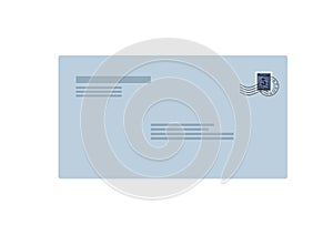 Post envelope front side with postage stamp isolated vector image