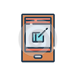 Color illustration icon for Post, letter and message