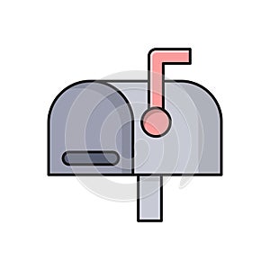 Post vector flat color icon