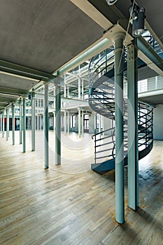 Post industrial interior with stairs