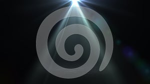 Post light in the darkness. A beautiful beam of light