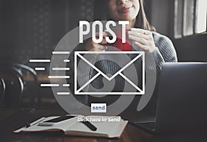 Post Mail Correspondence Online Message Communication Concept