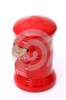 Post money box with coin