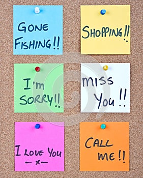 Post it note collage with messages