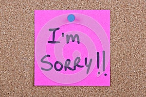 Post it note with i'm sorry