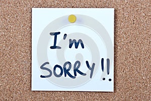 Post it note with i'm sorry