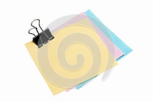 Post-it note paper with binder clip