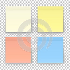 Post note paper sheet or sticky sticker with shadow isolated on