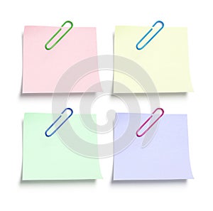 Post It Note Papers with Paperclips