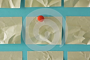 Post Note and Push Pin. Memo, message