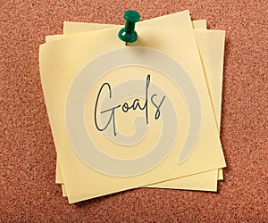 Post it note quote graphic with text - Goals