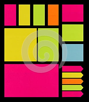 Post It Notes on Black