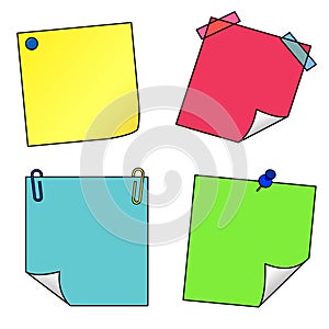 Post it notes icons vector set