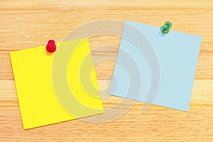 Post-It Notes on Wood Desk