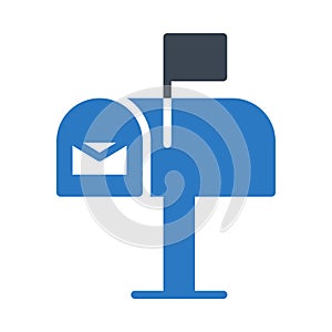 Post office glyph colour vector icon