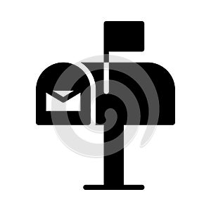 Post office glyph flat vector icon