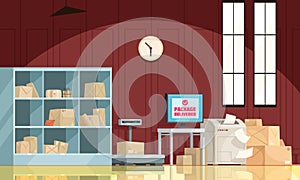 Post Office Interior Cartoon