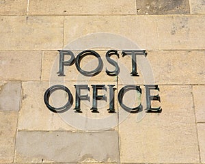 Post Office Sign in Shaftesbury in Dorset, UK