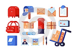 Post office symbols set