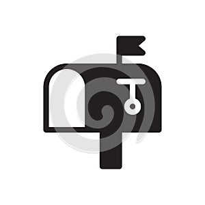 Post office vector glyph flat icon