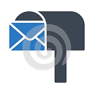 Post office vector glyph flat icon