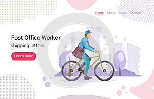 Post office workers shipping letters cartoon vector illustration