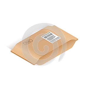 Post paper package isometric icon