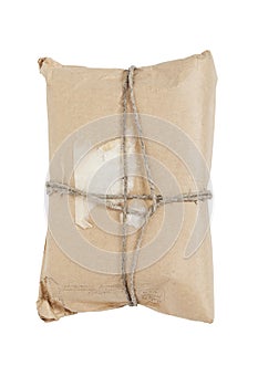 Post parcel on white background