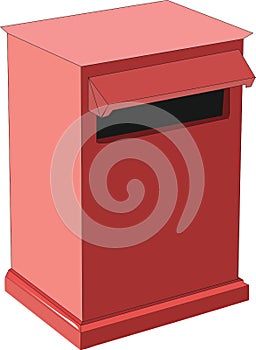 Post red box vector or cartoon