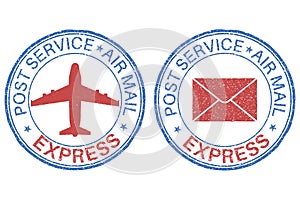 Post service EXPRESS air mail postmarks