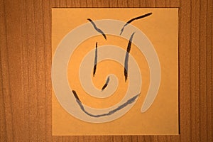 Post-it spiteful gloating face photo