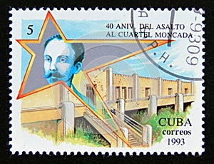Postage stamp Cuba 1993. Attack on Moncada Barracks