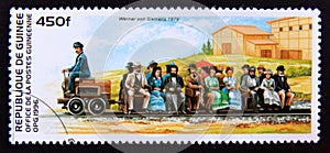 Postage stamp Guinea 1996. Siemens Nr.1 1879 locomotive